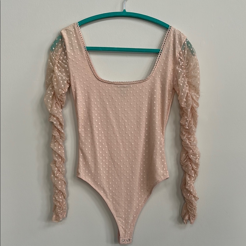 Forever 21 Sheer Polka Dot Bodysuit